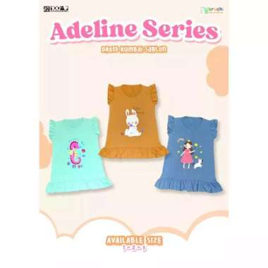 Aruchi Dress Sablon ADELINE SERIES / Dress Anak Perempuan 1Y Blue