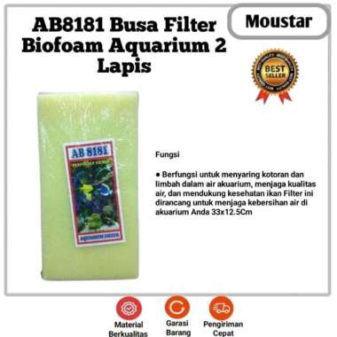 Biofoam Busa Filter Aquarium 2 Lapis AB8181 Perfectly Filter 25x40 Cm