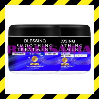 BLESSING PAKET Smoothing Treatment Step1 + Step2 1000gr Krim Pelurus Rambut Keratin Collagen Blesing