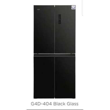 KULKAS GEA G4D-404 SIDE BY SIDE INVERTER BLACK GLASS DOOR G4D404 G4D 404
