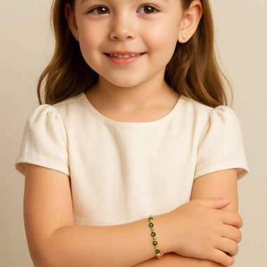1901 Jewelry Gelang Anak Perempuan Giok Lapis Emas