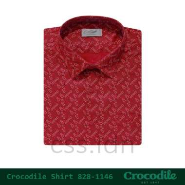 Kemeja Pria Lengan Pendek Crocodile 828-1146 Merah XL