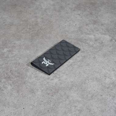 Dompet MCM MONOGRAM WHITE LOGO GREY BLACK LONG WALLET 100% ORIGINAL Size 18X9CM
