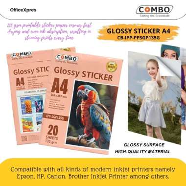 Sticker Photo Paper Glossy A4 / Kertas Foto Stiker / Glossy Sticker 135gr / Kertas Cetak Sticker COM