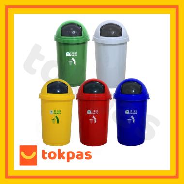 Tempat Sampah Tutup Goyang Bio Dustbin 50 Liter Green Leaf 2150 Merah