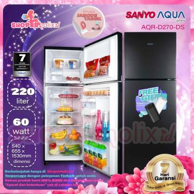 PROMO KULKAS AQUA D270 DS 2PINTU TANPA BUNGA ES