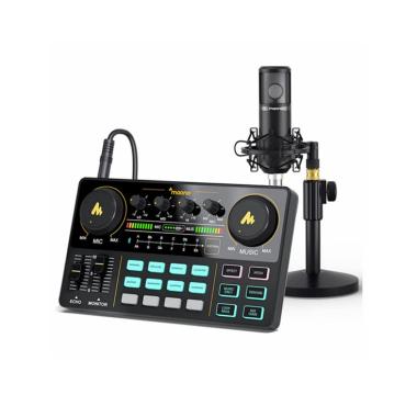 Maono AU AM200 S4 Soundcard Premium Bundle Podcast Black
