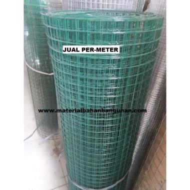 Kawat Loket Hijau Tinggi 90 cm x 1/2 inch Lapis PVC Ram Kawat Pagar
