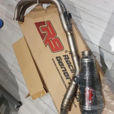 Knalpot R9 Austin carbon Full System Titanium Original Yamaha MT25