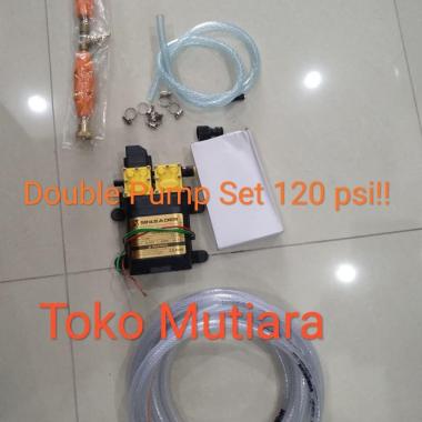 Paket Pompa DC double pump 120 psi Cuci Mobil AC Jet cleaner Komplit