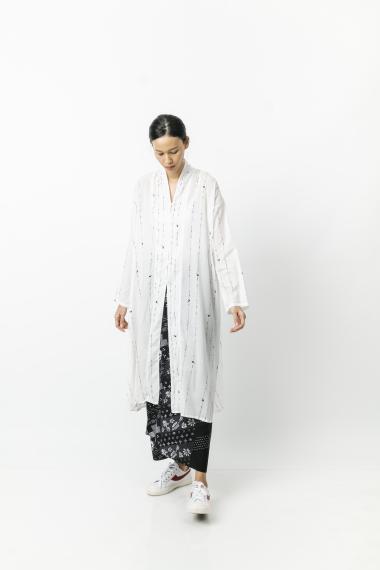 Sejauh Mata Memandang Kebaya Panjang Ayam Garis M-L Putih