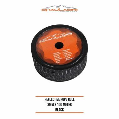 Tali prusik glow in dark - tali Flysheet tenda 1 meter Hitam