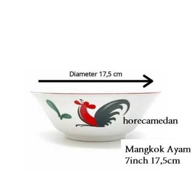 6pc Mangkok Bakso / Mangkok Keramik motif Ayam Jago Ceper