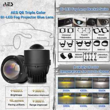 Biled Laser Foglamp Aes 3 Warna 3000 4300 6000 K L3 Merk Aes Brecket Braket-HONDA