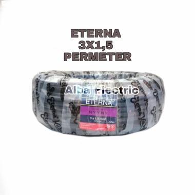Kabel Listrik Eterna 3x1,5 MM NYYHYO Hitam Serabut 3x1.5 Eceran Isi 3