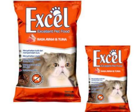 EXCEL 500gr Makanan Kucing anggora persia bentuk segitiga Rasa AYAM DAN TUNA excel orange Excel oren