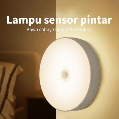Lampu LED Sensor Gerak Otomatis Rechargeable Kamar Mandi Tidur Dapur
