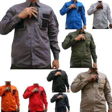 TACTICAL 511 kemeja Komando Lapangan PdL outdoor seragam kantor kerja Biru M