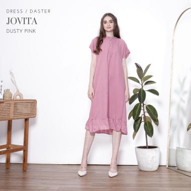 Dress / Daster Airflow Crinkle Rampel Jovita Dusty Pink