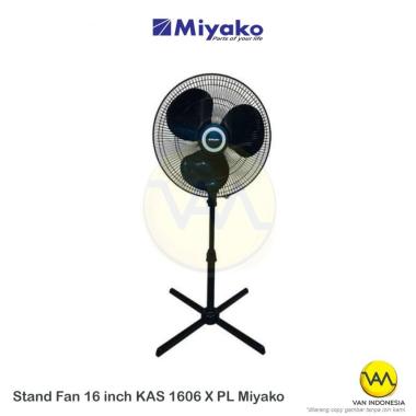 Kipas Angin Berdiri Stand Fan 16 Inch KAS-1606 X PLastik Hitam Miyako