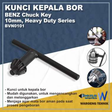 Kunci Kepala Bor BENZ Chuck Key 10mm Heavy Duty Series (1 pak isi 5 pcs)