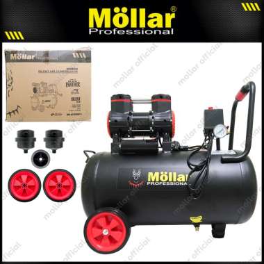 MOLLAR AC1550BP-R Kompresor Angin 1 HP 50 Silent Oilless Black Panther