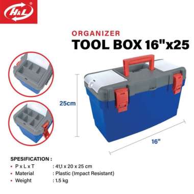 HL Tool Box 16 Inch Toolbox 16Inchx25 Abu Biru