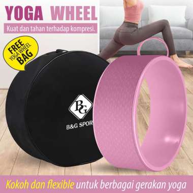 BG SPORT YOGA WHEEL / YOGA RING / ROLLER YOGA PILATES + TAS PINK