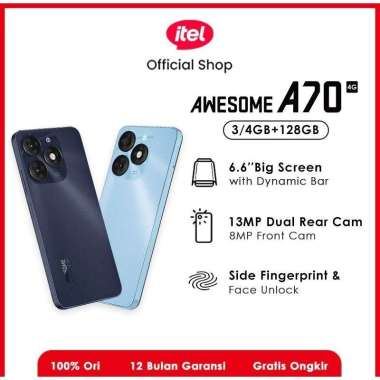 Itel Awesome A70 4G 4/128 Garansi Resmi Green