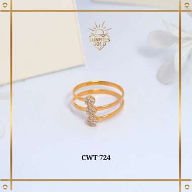 CINCIN EMAS WANITA KADAR MUDA KADAR 300 (6K) DAN 375 (8K) CINCIN FASHION WANITA MODEL RING PERMATA C