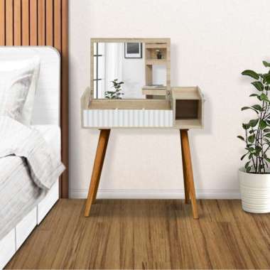 KIRANA Meja Rias Lipat Dressing Table Kayu Modern Minimalis Putih - Lisbon MR 512