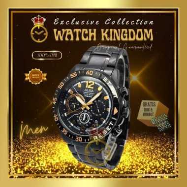 Jam Tangan Pria Alba Stopwatch Chrono Sporty Date Tanggal Water Resistant 100m 10ATM BAR Analog Bula