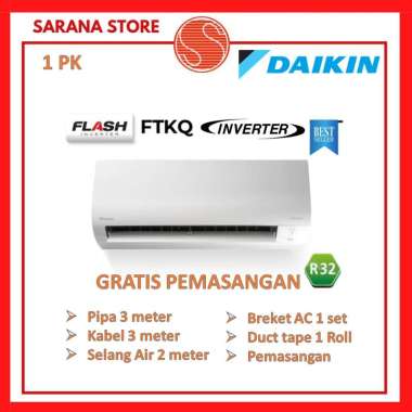 AC Daikin Flash Inverter 1 PK R32 FTKQ25UVM4 1 PK FTKQ25UVM STKQ25UV