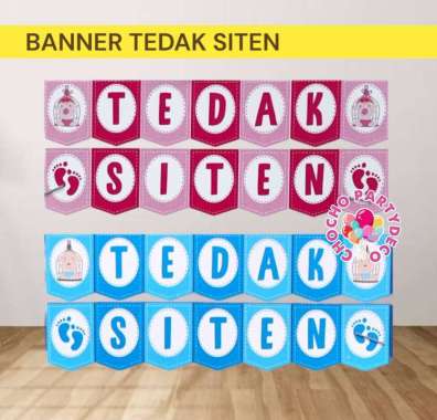 Bunting Flag TEDAK SITEN / Banner Tedak Siten Tedak Siten Pink