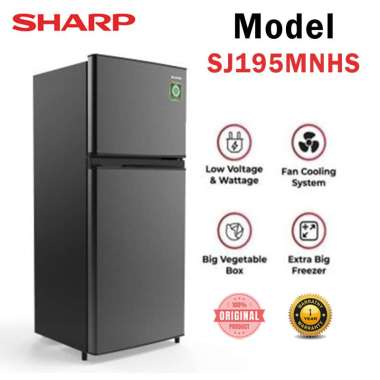 SHARP SJ-195MN-HS Kulkas Lemari Es 2 pintu 172 Liter SJ-195MN-HS / SJ 195MNHS