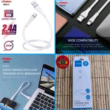 Vivan SC30S Kabel Data USB Type-C 30cm Fastcharging