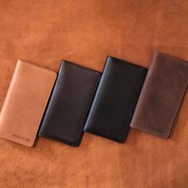 VERISH Dompet Panjang Pria Dari Kulit Sapi Asli - Beval Long Wallet - Lavaches Leather CH Tan Vintag