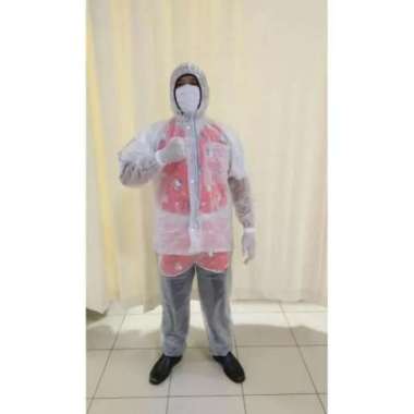 Jas Hujan Setelan Indoplast APD Dewasa Jaket Celana Pria Wanita Murah bening