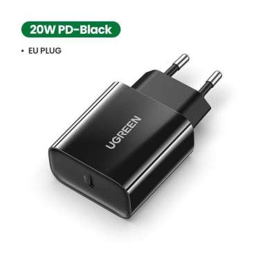 ugreen kepala charger adapter 20W type c iphone ipad mini air pro 5 6 Hitam