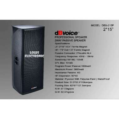 Professional Speaker Pasif 2 Way 2X15 Inch Double dBvoice DBS-215P ORIGINAL
