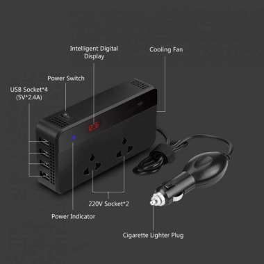 200W 12V Power Inverter Car Adapt B