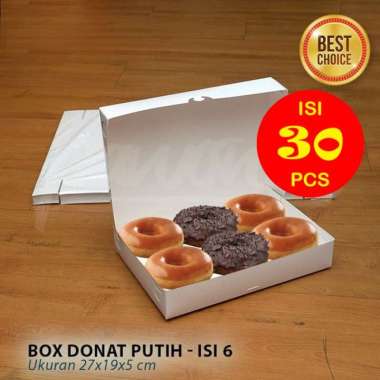 Kotak Box Dus Donat| PUTIH Isi 6 - ( 30 Pcs )