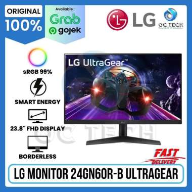Monitor LG UltraGear 24GN60R-B 24" 24 inch FHD IPS Monitor Gaming Komputer PC AMD FreeSync Original 