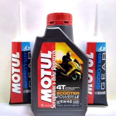 PAKET OLI MOTUL SCOOTER POWER LE 5W40 + OLI GEAR MOTUL| NMAX PCX AEROX