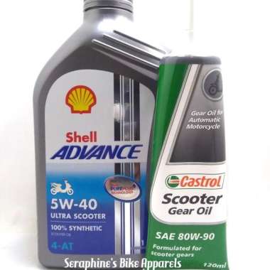 PAKET OLI SHELL ADVANCE ULTRA MATIC 5W40+ OLI GEAR CASTROL|SEMUA MATIC
