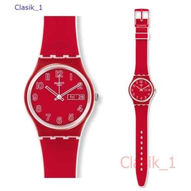 Original 100%!! SWATCH GW705 - Jam Tangan Wanita - Poppy Field - Merah Garansi Resmi 2 tahun