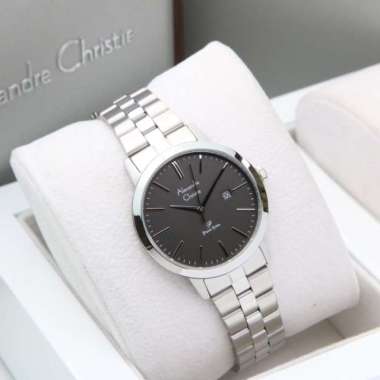 ALEXANDRE CHRISTIE AC1007 / AC 1007 SILVER BLACK WANITA STAINLESS ORI