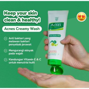 Acnes Facial Wash 100gr - Sabun Wajah Kulit Jerawat Creamy Wash