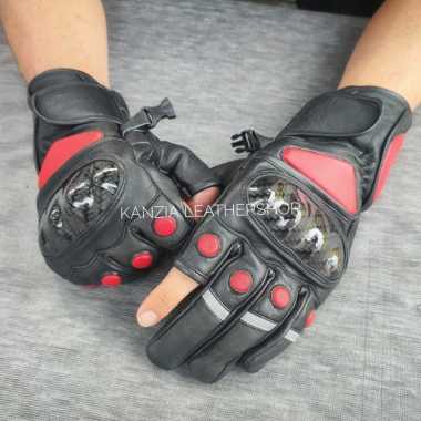 VERISH Sarung Tangan Motor Kulit Batok QQ Merah