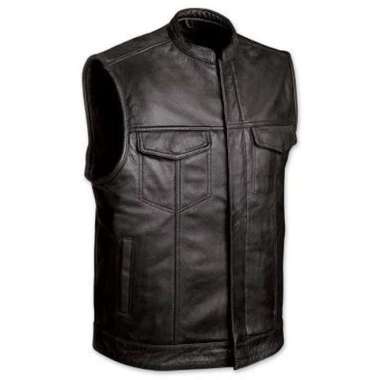 VERISH Rompi Kulit Sintetis,Rompi kulit pria ,rompi kulit motor, jaket rompi XXL